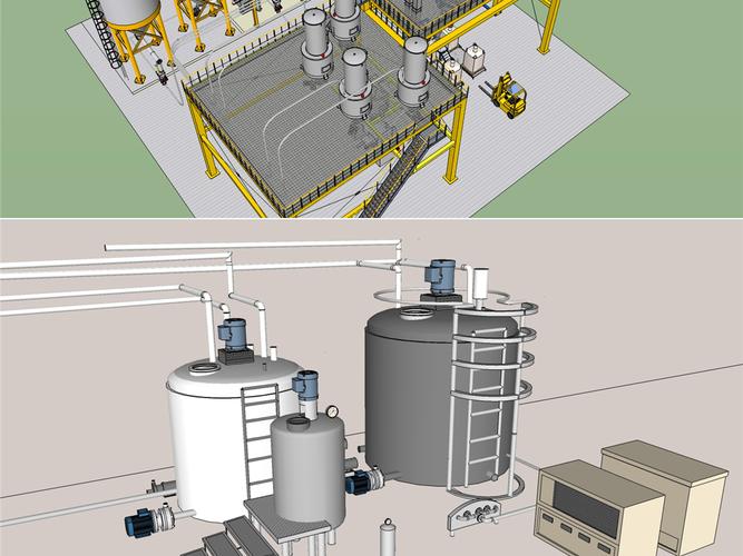 精细工业化工厂机械设备设施su模型设计图下载(图片8.